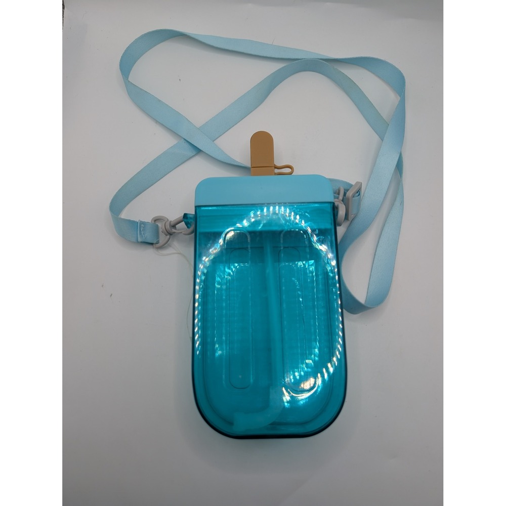 Popsicle Shaped Water Bottle Translucent Blue Ice Pop with Shoulder Strap